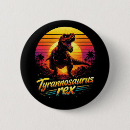 Chapa Redonda De 5 Cm Tiranosaurio Rex