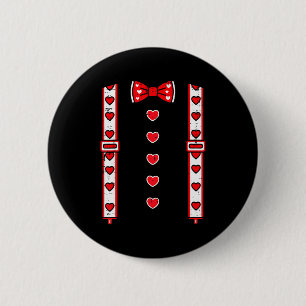 Chapa Redonda De 5 Cm Tirantes de San Valentín Pajarita Corazones Lindo