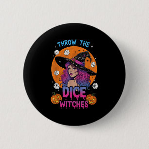 Chapa Redonda De 5 Cm Tirar las brujas de los dados Fiesta Bunco Hallowe