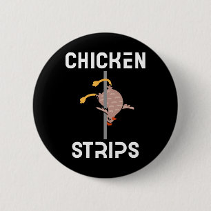 Chapa Redonda De 5 Cm Tiras de pollo divertido baile pollo BBQ Byrbeque