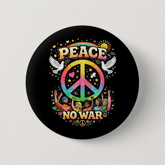 Chapa Redonda De 5 Cm Title: Peace Over War (Anverso)
