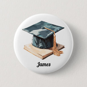 Chapa Redonda De 5 Cm Título y libro de graduación