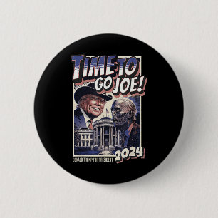 Chapa Redonda De 5 Cm To Go Joe Funny Pro Trump& Zombie Biden 2024