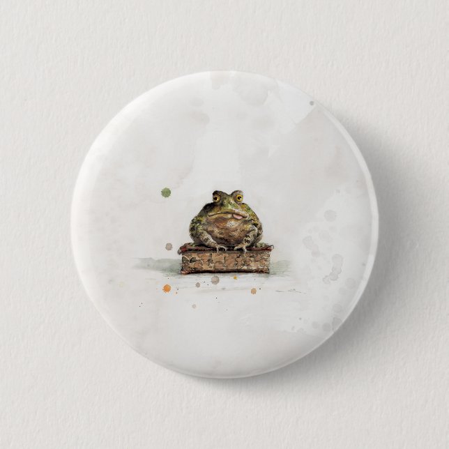 Chapa Redonda De 5 Cm Toad acuarela (Anverso)