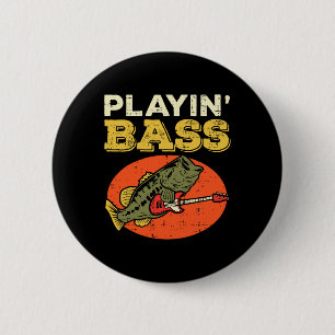 Chapa Redonda De 5 Cm Tocando la guitarra de pesca genial bist jugador d