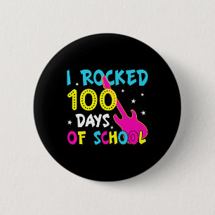 Chapa Redonda De 5 Cm Tocé 100 Días De Música De Guitarra En La Escuela
