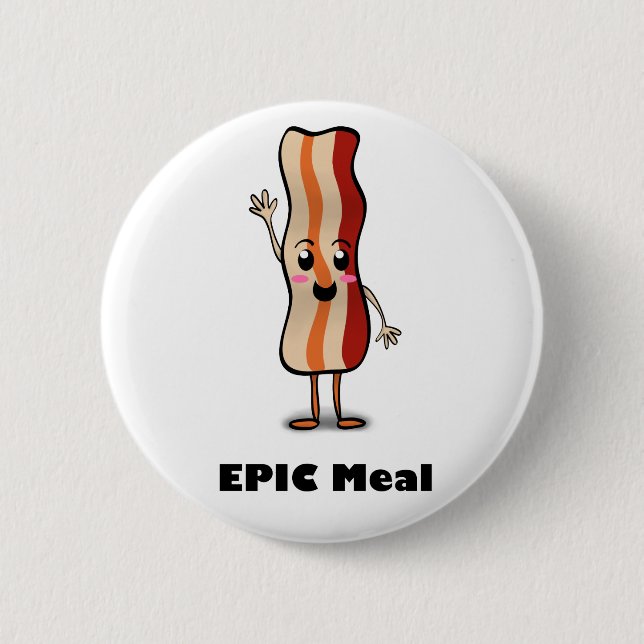 Chapa Redonda De 5 Cm ¡Tocino épico de la comida! (Anverso)