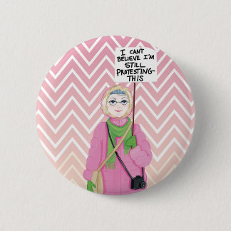 Chapa Redonda De 5 Cm Todavía protestando