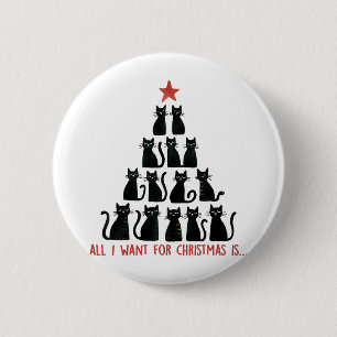 Chapa Redonda De 5 Cm Todo Lo Que Quiero De Los Navidades Es Cats Xmas T