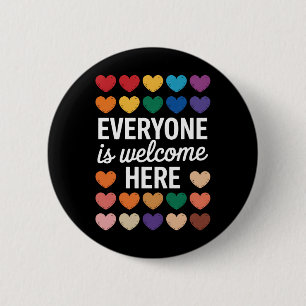 Chapa Redonda De 5 Cm Todos son bienvenidos aquí LGBTQ
