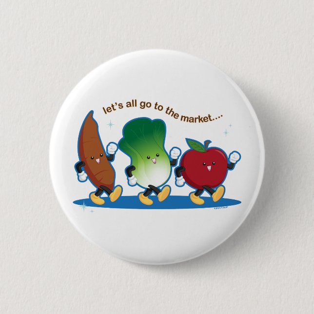 Chapa Redonda De 5 Cm Todos vayamos al mercado (Anverso)