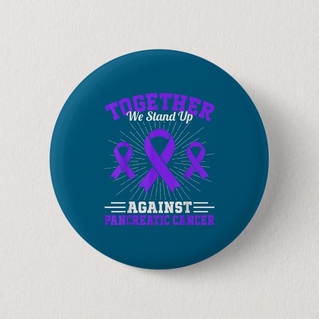 Chapa Redonda De 5 Cm Together We Stand Up Against Pancreatic Cancer Mot (Anverso)