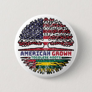 Chapa Redonda De 5 Cm Togo: Bandera de raíces togolesas norteamericanas 