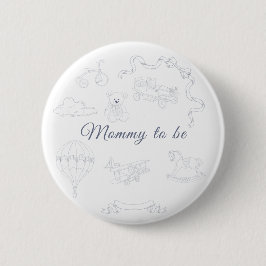 Chapa Redonda De 5 Cm Toile de Jouy Nursery Baby Shower Mommy to be