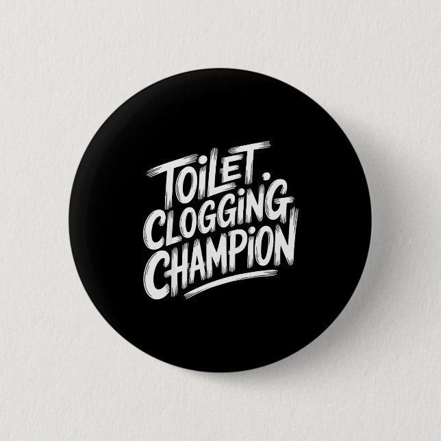 Chapa Redonda De 5 Cm Toilet Clogging Chamon Graphic Toilet Clogging Cha (Anverso)