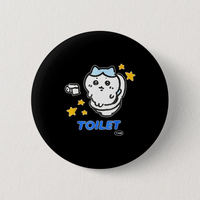 Chapa Redonda De 5 Cm Toilet Time Chikawa Meme Tee  (Anverso)