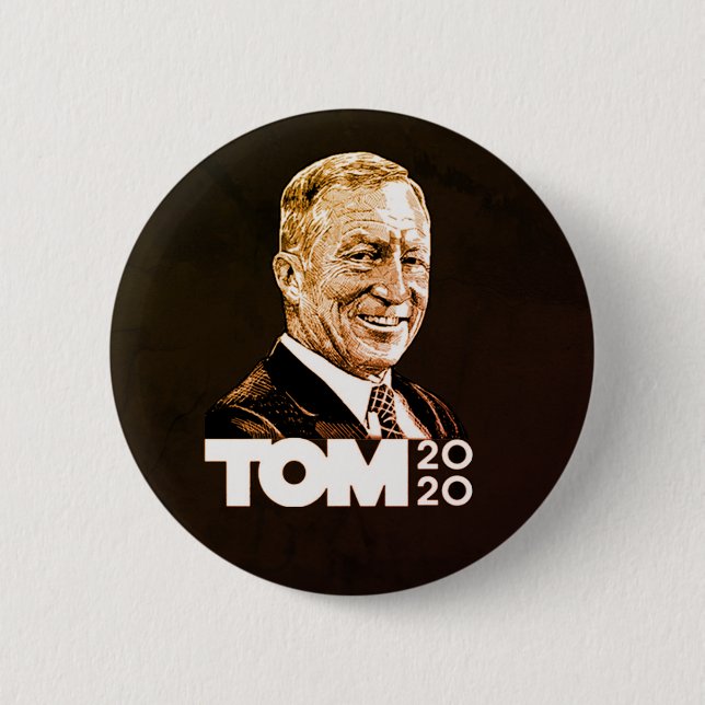 Chapa Redonda De 5 Cm Tom Steyer 2020 (Anverso)