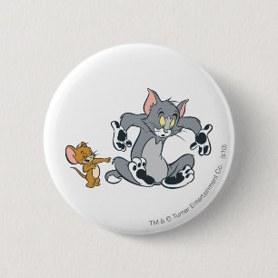 Chapa Redonda De 5 Cm Tom y Jerry Black Paw Cat