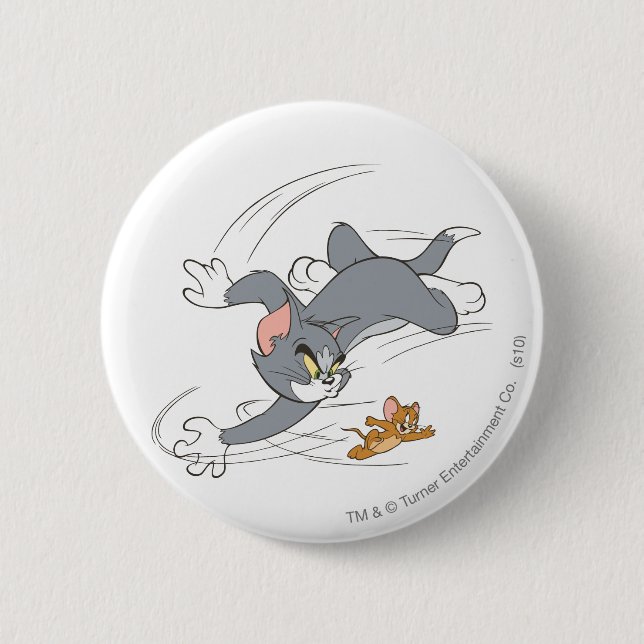 Chapa Redonda De 5 Cm Tom y Jerry Chase Turn (Anverso)