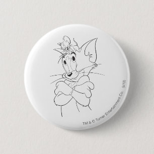 Chapa Redonda De 5 Cm Tom y Jerry On Head