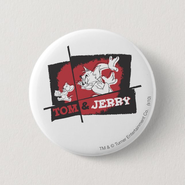 Chapa Redonda De 5 Cm Tom y Jerry Red y Black (Anverso)