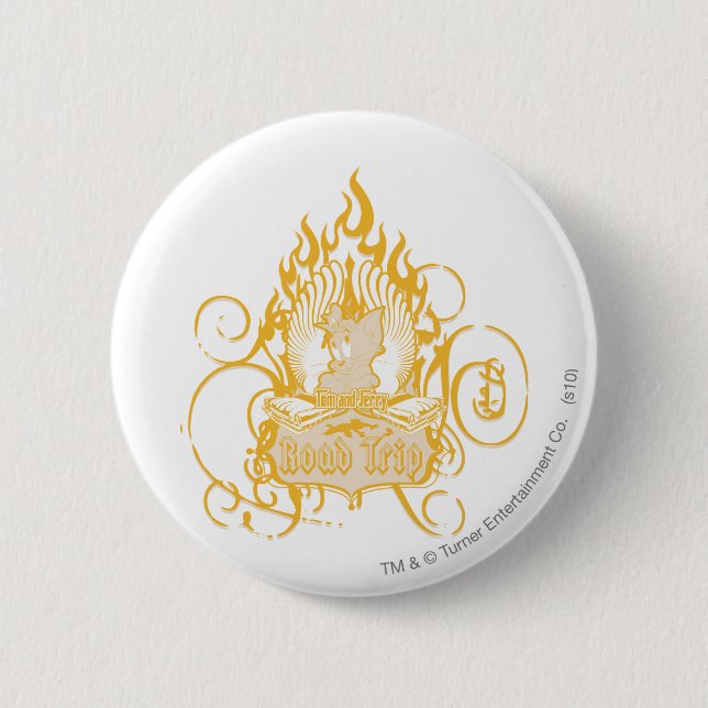 Chapa Redonda De 5 Cm Tom y Jerry Road Trip (Anverso)