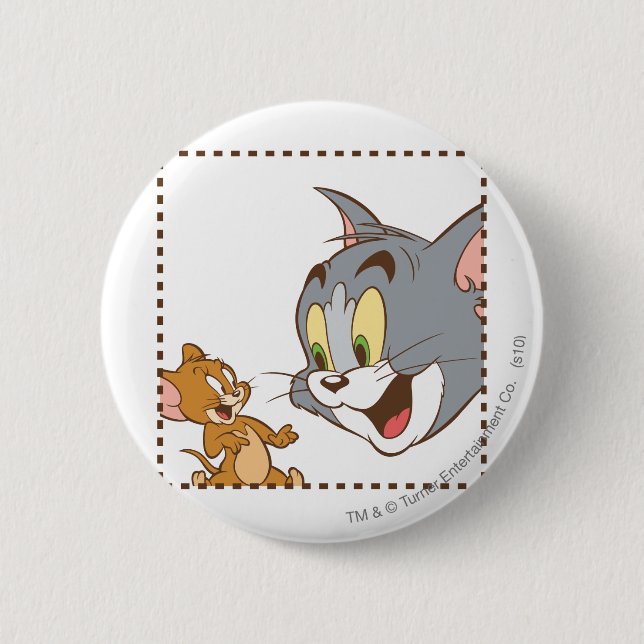 Chapa Redonda De 5 Cm Tom y Jerry Stamp (Anverso)