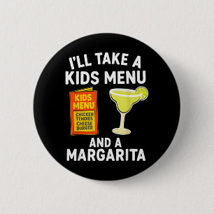 Chapa Redonda De 5 Cm Tomaré un menú infantil y una margarita, mamá dive