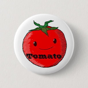 Chapa Redonda De 5 Cm Tomate Personalizado lindo con texto