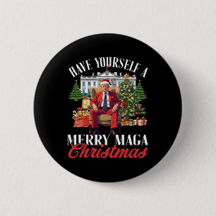 Chapa Redonda De 5 Cm Tómate una Feliz Navidad Santa Funny Trump