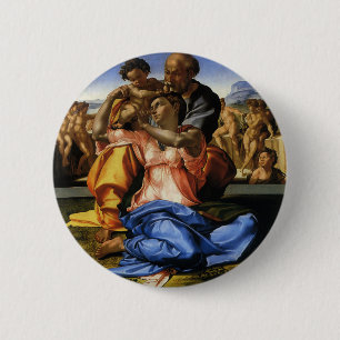 Chapa Redonda De 5 Cm Tondo Doni o Madonna Doni de Miguel Ángel
