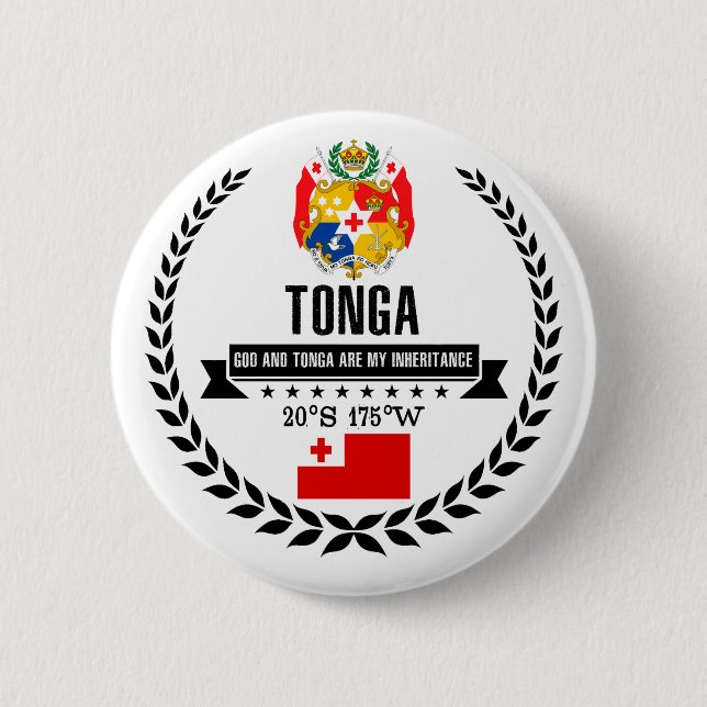 Chapa Redonda De 5 Cm Tonga (Anverso)