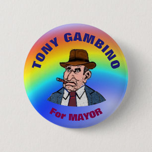 Chapa Redonda De 5 Cm Tony Gambino para alcalde