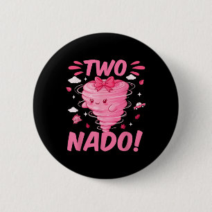 Chapa Redonda De 5 Cm Tornado Chica de 2 años Cumpleaños Dos Noches