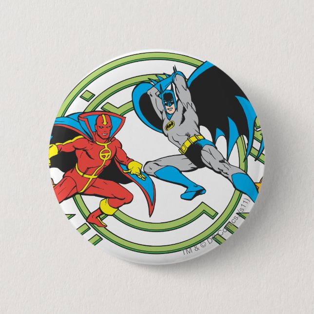 Chapa Redonda De 5 Cm Tornado Rojo + Batman (Anverso)