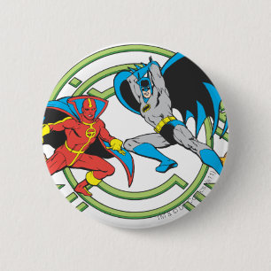 Chapa Redonda De 5 Cm Tornado Rojo + Batman
