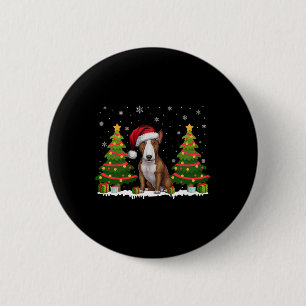 Chapa Redonda De 5 Cm Toro de luz de árbol de navidad Perro Terrier Sant