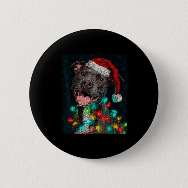 Chapa Redonda De 5 Cm Toro de Navidad Encendido (Anverso)