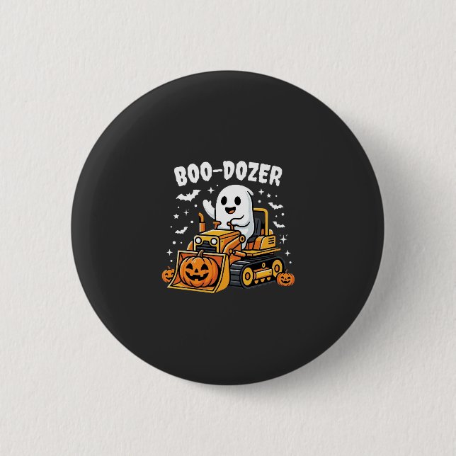 Chapa Redonda De 5 Cm Toro Dozer Fantasma de Halloween_1 (Anverso)