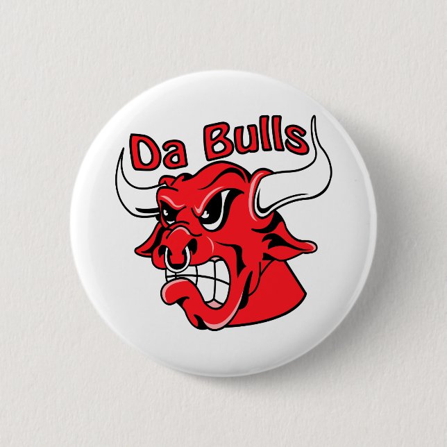 Chapa Redonda De 5 Cm Toros blancos de DA (Anverso)