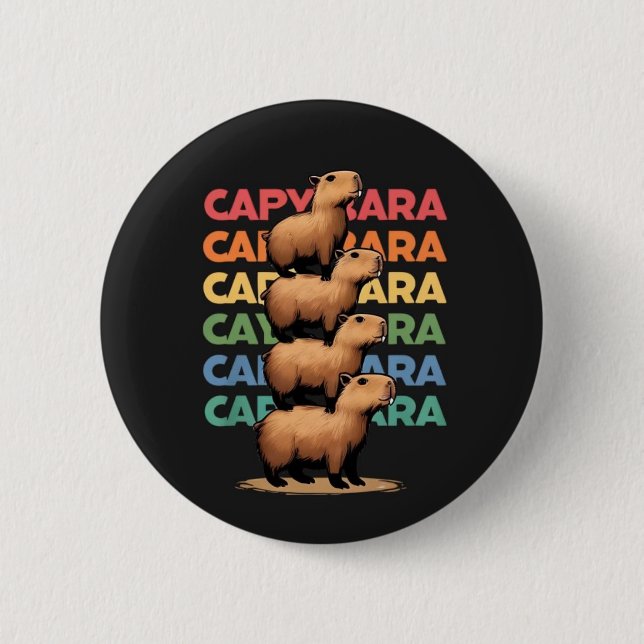 Chapa Redonda De 5 Cm Torre Capybara (Anverso)