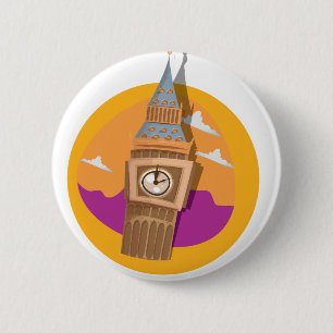 Chapa Redonda De 5 Cm Torre del reloj de Westminster Big Ben
