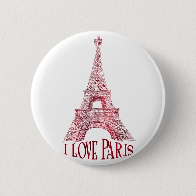 Chapa Redonda De 5 Cm Torre Eiffel (Anverso)