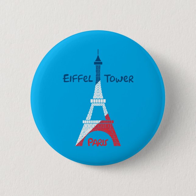 Chapa Redonda De 5 Cm Torre Eiffel (Anverso)