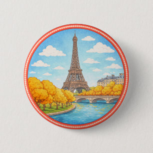 Chapa Redonda De 5 Cm Torre Eiffel de París