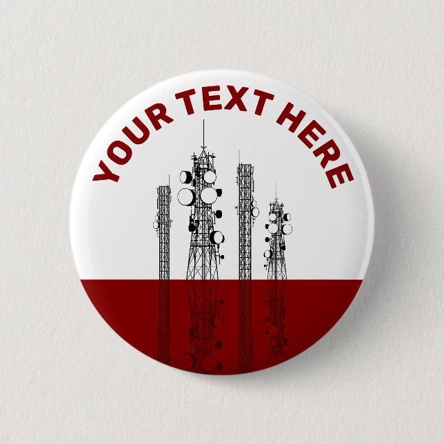 Chapa Redonda De 5 Cm Torres de comunicación (Anverso)