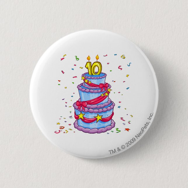 Chapa Redonda De 5 Cm Torta de cumpleaños (Anverso)