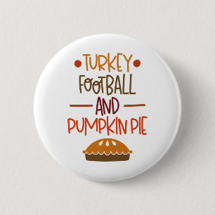 Chapa Redonda De 5 Cm Torta de fútbol y calabaza de Turquía