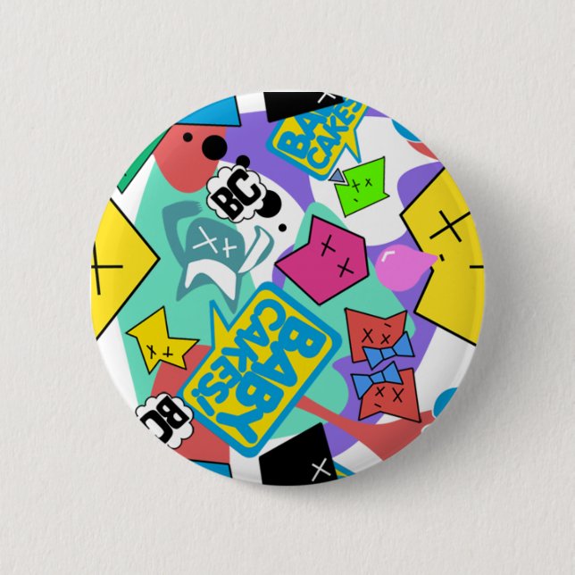 Chapa Redonda De 5 Cm tortas del bebé (Anverso)