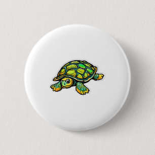 Chapa Redonda De 5 Cm Tortuga Animal Tortuga Verde